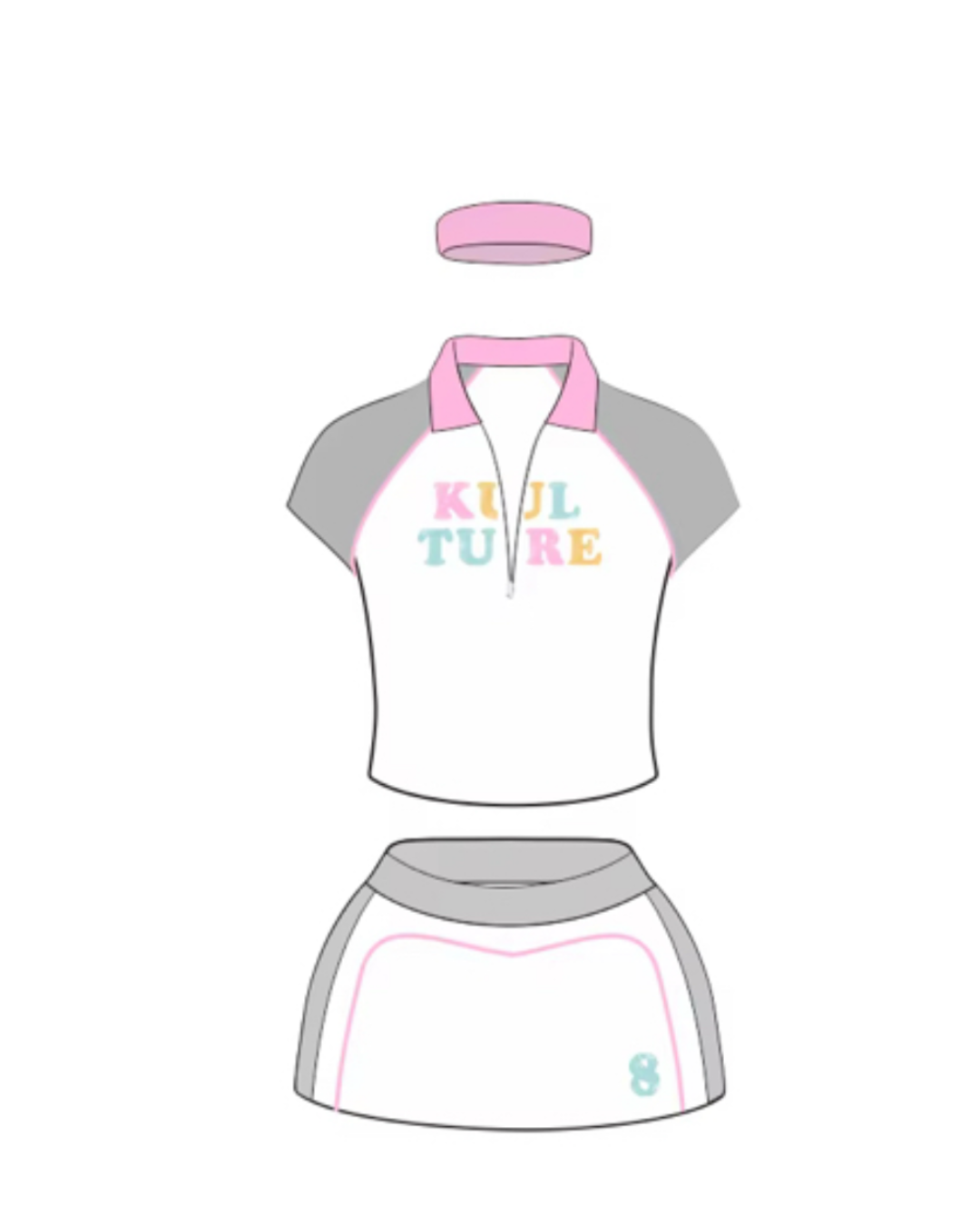 Soft Girl Skort Set